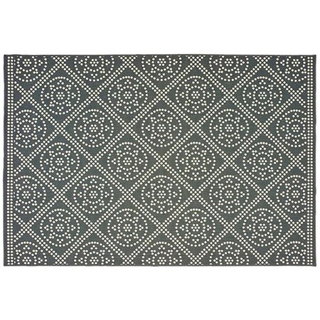 Configuracion Marina Indoor Outdoor Outdoor Geometric Rectangle Area Rug, Grey - 6 ft. 7 in. x 9 ft. 6 in. CO2115624